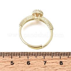 Messing Micro Pave klare Zirkonia Manschette offene Ringe&nbsp;CU-CBA5C10-18G