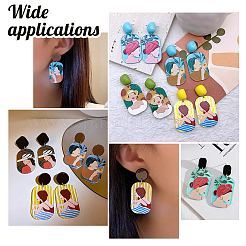 16шт 4 стиля акриловые подвески с 3d принтом&nbsp;OACR-CA0001-18