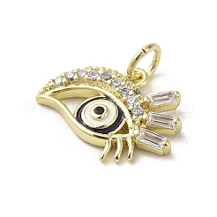 Pendentifs avec zircon cubiques à micro-pavés en laiton&nbsp;KK-E092-11G-01