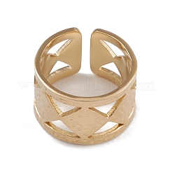 Ионное покрытие(ip) 304 нержавеющая сталь ромб открытые манжеты кольца для женщин RJEW-G285-31G