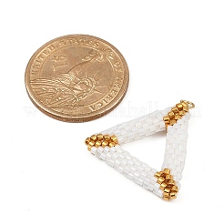 Подвески-треугольники из стеклянного бисера ручной работы&nbsp;PALLOY-MZ00756-01