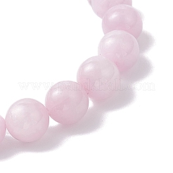 Круглые эластичные браслеты из натуральных бусин кунцита для женщин BJEW-JB12235