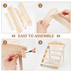 5-уровневая 3-рядная стойка для карточек с деревянными серьгами ODIS-WH0329-35