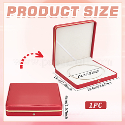 Подарочная коробка для хранения одного ожерелья из искусственной кожи AJEW-WH0475-08A