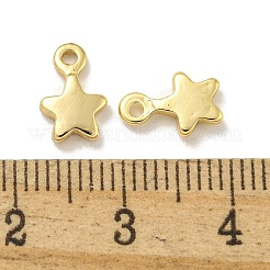 ラックメッキ真鍮チャーム  長持ちメッキ  鉛フリー＆カドミウムフリー  スター  9.5x6.5x2mm  穴：1.4mm&nbsp;KKB-L075-013LG-01