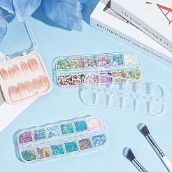 2 пакетик 2 цвета 12 сетки нейл-арт ПЭТ и АБС блестки/пайетки&nbsp;MRMJ-SP0001-32