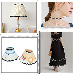 24.5~25 ярд двухцветной полиэстеровой волнистой кружевной ленты OCOR-GF0004-35D