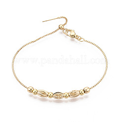 Регулируемые браслеты-слайдеры из латунных бусин для женщин BJEW-T022-23G