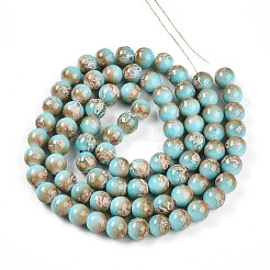 Выпечка окрашенные стеклянные бусины пряди X-DGLA-N008-10mm-05