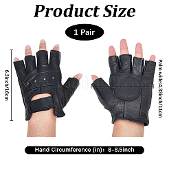 1 пара кожаных перчаток с полупальцами для мужчин&nbsp;AJEW-CL0002-08