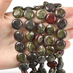 Натуральный дракон яшма кровь бисер пряди&nbsp;G-L648-B02-15mm