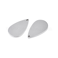 変色しない304ステンレススチールペンダント  ティアドロップ  ステンレス鋼色  20x11.5x1mm  穴：1.2mm&nbsp;STAS-N095-102