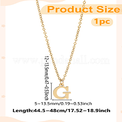 304ステンレススチールレターペンダントネックレス  鉛フリー＆ニッケルフリー＆カドミウムフリー  文字g  17.52インチ（44.5cm）〜17.72インチ（45cm）  文字：1mm&nbsp;NJEW-LP0001-53G-G
