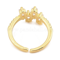 Кольца-манжеты из латуни с микро-паве и прозрачным циркониевым покрытием для женщин RJEW-S392-04G