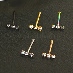 304 нержавеющая сталь кристалл горный хрусталь 3 плоские круглые кольца для носовых косточек WGC36FF-02