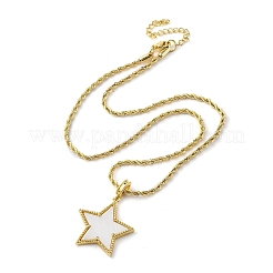 Латунные эмалевые ожерелья со звездами для женщин NJEW-K381-09G-02