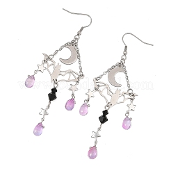 Pendientes colgantes de acero inoxidable y vidrio para Halloween&nbsp;EJEW-TA00833