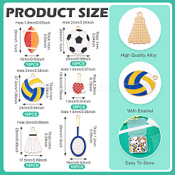 60шт 6 стиля подвески из сплава с эмалью ENAM-TA0002-96