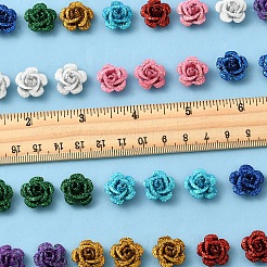 32 шт. 8 цвета 3D краска для выпечки розы алюминиевые бусины FIND-FS0003-57