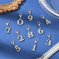 10 ciondolo decorativo in lega con strass&nbsp;HJEW-YW00549