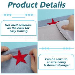 1 коробка звезд компьютерная вышивка полиэстер ткань термоприклеиваемые/пришивные нашивки&nbsp;AJEW-FG0004-97