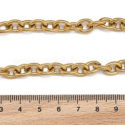 PVD真空メッキ304ステンレススチールアズキチェーンブレスレット  トグル留め金付き  ゴールドカラー  8-5/8インチ（22cm）  8mm&nbsp;X-BJEW-G618-04G