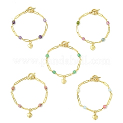 Armband mit Herzanhänger aus Messing&nbsp;BJEW-JB14257