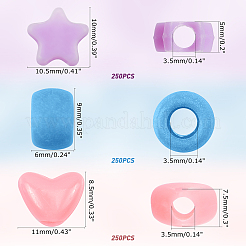 750шт 3 вида пластиковых бусин&nbsp;KY-NB0001-30