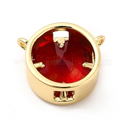 Подвески из латуни с покрытием из латуни и кубическим цирконием&nbsp;KK-E072-30G