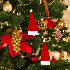 Chapeau de noël couverts en tissu sacs&nbsp;AJEW-WH0401-44