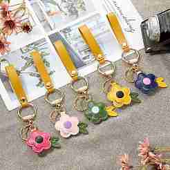 Kit fai da te per realizzare portachiavi in similpelle con fiori&nbsp;DIY-SZ0010-63A