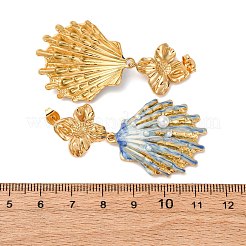 Серьги-гвоздики в форме ракушки из нержавеющей стали 304 EJEW-C149-01G