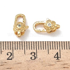Blumen-Messing-Mikropflaster-Karabinerverschlüsse mit Zirkonia&nbsp;KK-Z136-22G-04