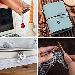 24 шт. подвесные украшения из сплава стекла 12 цветов&nbsp;HJEW-YW00157