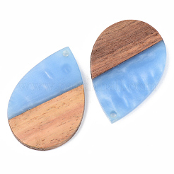 Pendentifs en résine opaque et bois de noyer&nbsp;RESI-S389-037A-C