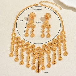 Ohrringe und Halsketten-Sets mit hohlen Blumenquasten aus einer Legierung für Damen&nbsp;IF2968