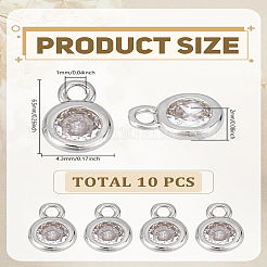 10 pz ciondolo in ottone micro pavé di zirconia cubica di grado AAA&nbsp;ZIRC-LP0001-31P