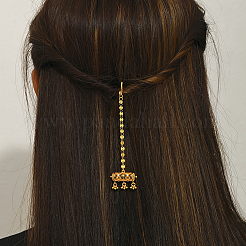Haarverlängerungskette aus Messing mit Quasten im Ethno-Stil und Zirkonia für Damen&nbsp;PU2601