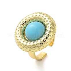Anello a polsino aperto rotondo piatto in resina&nbsp;RJEW-A035-02G