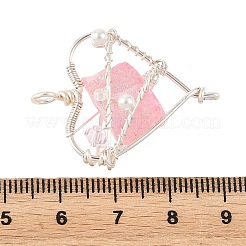 Pendentifs enveloppés de fil de cuivre de quartz naturel galvanisé&nbsp;PALLOY-TA00429-03