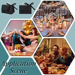 Складные бумажные свадебные конфетницы с пластиковой ручкой&nbsp;CON-WH0115-20B-02