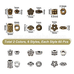 360шт 12 стиля бусины из сплава в тибетском стиле FIND-NB0005-08