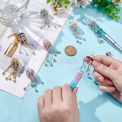 8 шт. 8-х цветные колпачки для ручек со стразами&nbsp;AJEW-PH0061-74