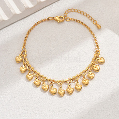 Латунные сердца шарм браслеты&nbsp;GP4978