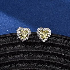 Valentinstag-Ohrstecker aus Messing mit Mikropavé-Zirkonia&nbsp;EJEW-Z164-30P