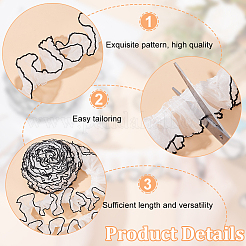 Плиссированная кружевная отделка из полиэстера&nbsp;SRIB-FG0001-08