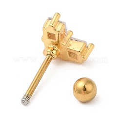 Серьги-гвоздики из циркония&nbsp;EJEW-L265-07G