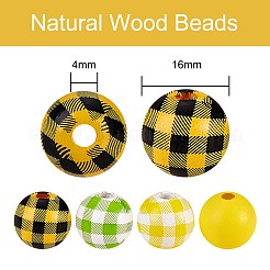 110pcs perles en bois naturel peintes&nbsp;sgWOOD-SZ0001-09