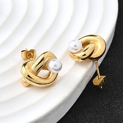 Серьги-гвоздики из нержавеющей стали 304 с узлом&nbsp;EJEW-D315-02G