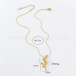 3 шт. ожерелье из нержавеющей стали с подвеской в виде цветка розы для женщин XL6293